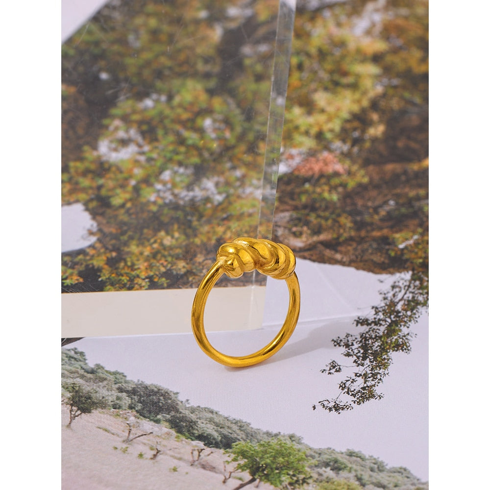 Ancient Greek Style Simple Golden Knot Ring