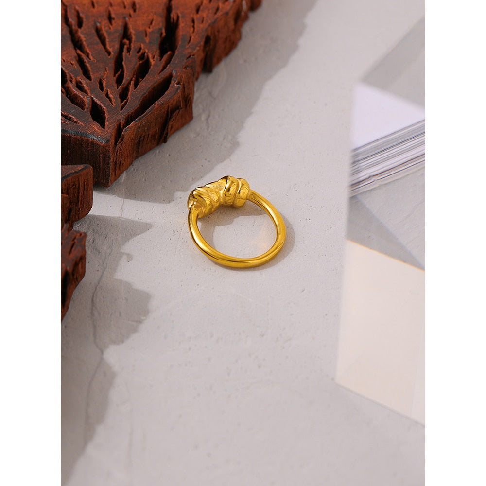 Ancient Greek Style Simple Golden Knot Ring