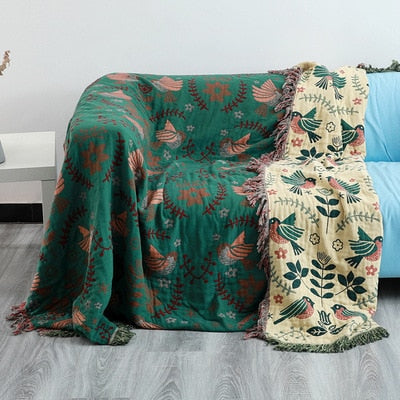 100% Cotton Breathable Throw Blanket