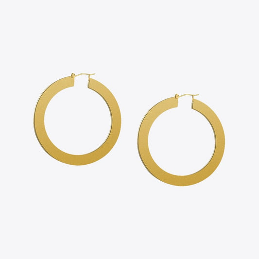Classic Matte Gold Colored Hoop Earrings 
Stainless Steel