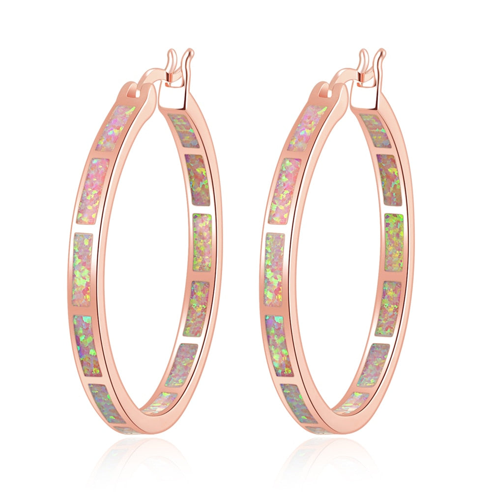 Opal Hoop Earrings