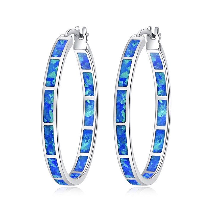 Opal Hoop Earrings