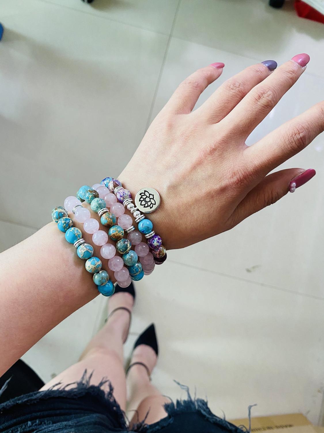 Semi Precious Wrap Stack Layer Bracelet