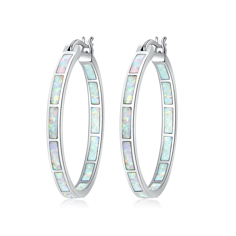 Opal Hoop Earrings