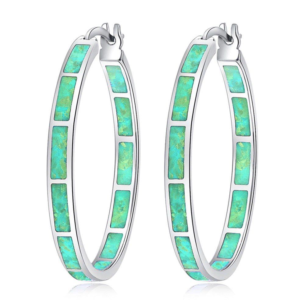 Opal Hoop Earrings