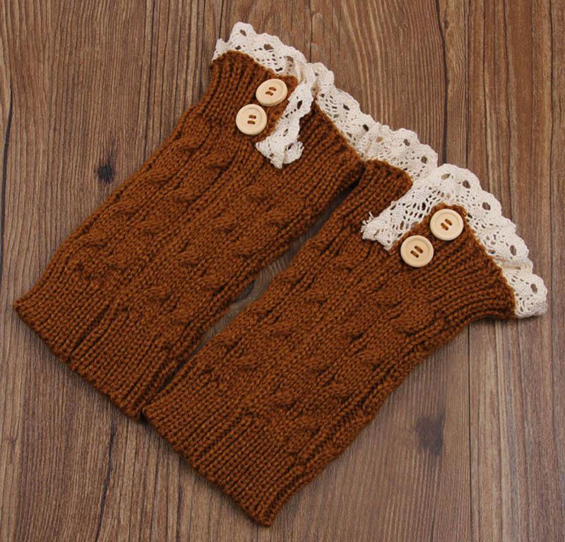 Double Buttoned Cable Knit Boot Cuffs