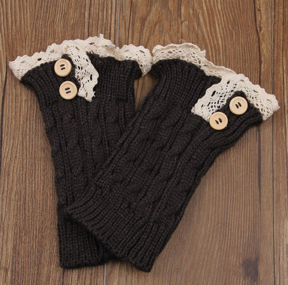 Double Buttoned Cable Knit Boot Cuffs