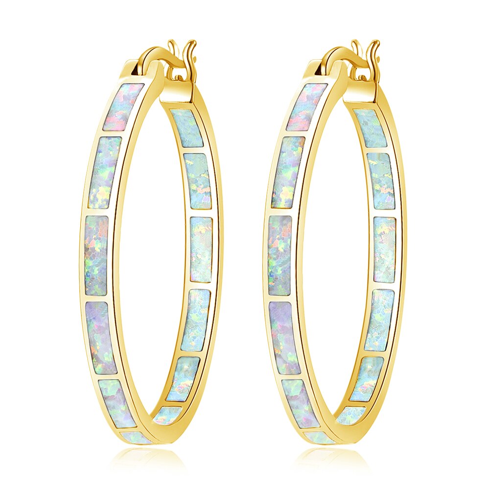 Opal Hoop Earrings