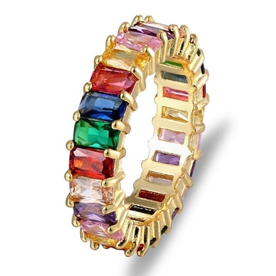 CZ Rainbow Ring in 10 Styles