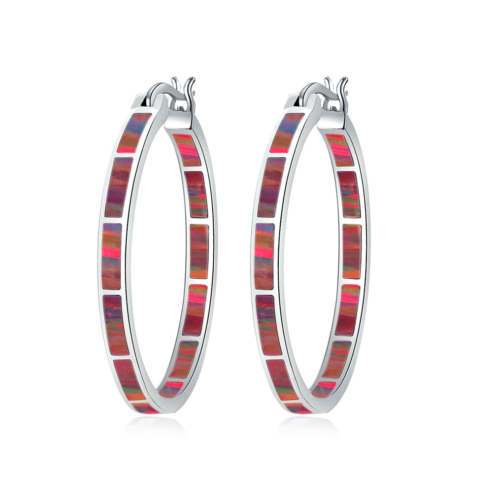 Opal Hoop Earrings