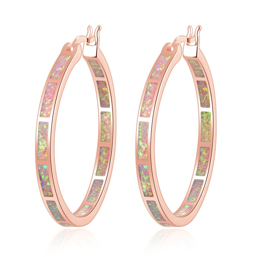 Opal Hoop Earrings