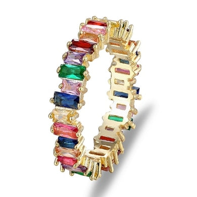 CZ Rainbow Ring in 10 Styles