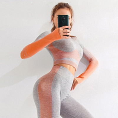 Seamless Long Sleeve Yoga Crop Top