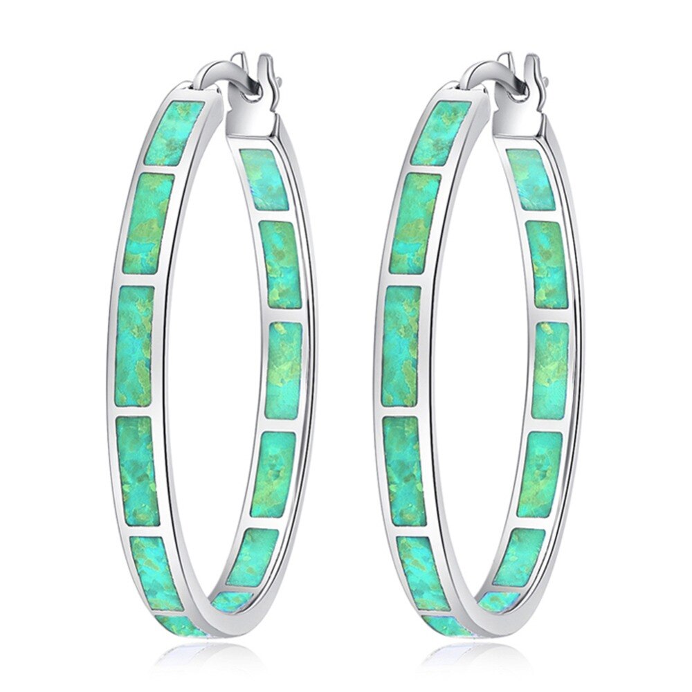 Opal Hoop Earrings