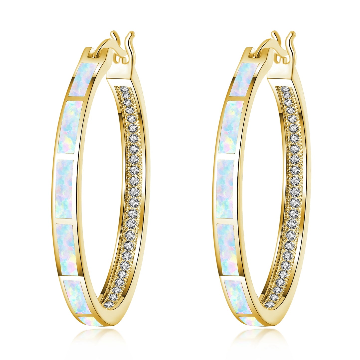 Opal Hoop Earrings