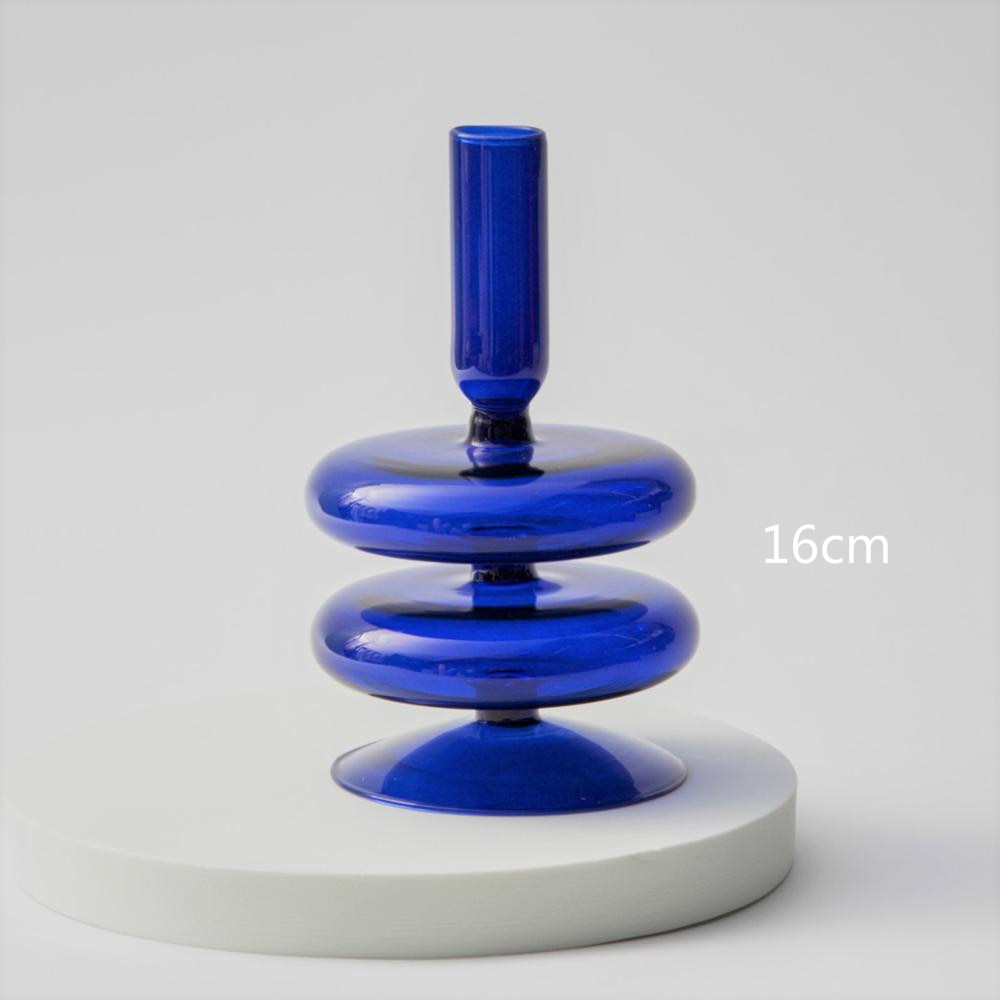 Royal Blue Glass Candlestick