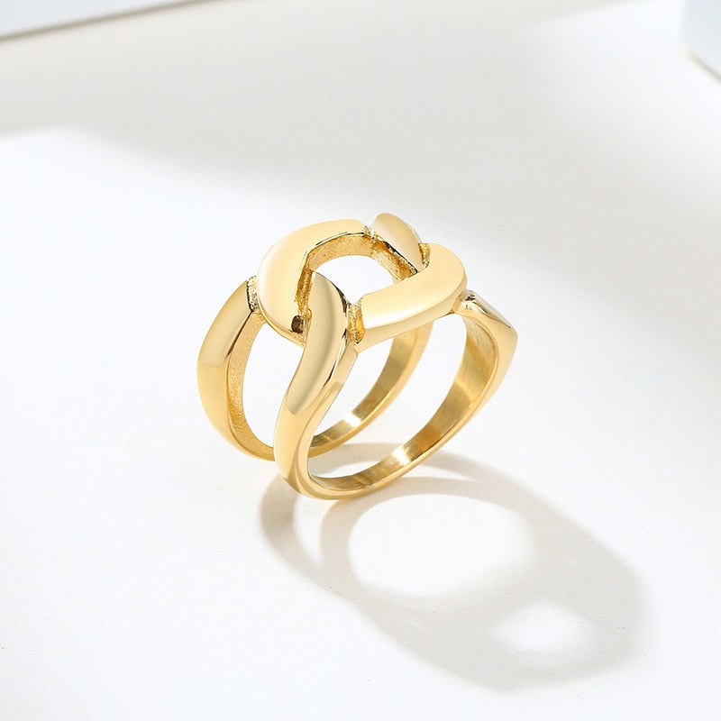 Stainless Steel Modern Wrap Statement Ring