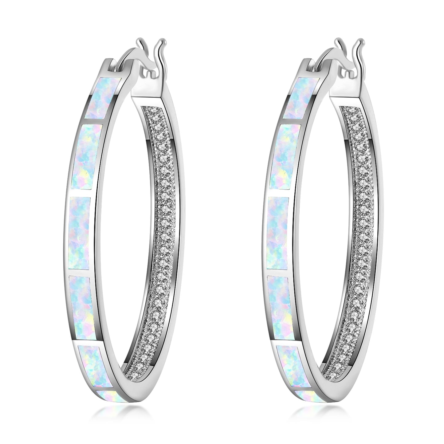 Opal Hoop Earrings