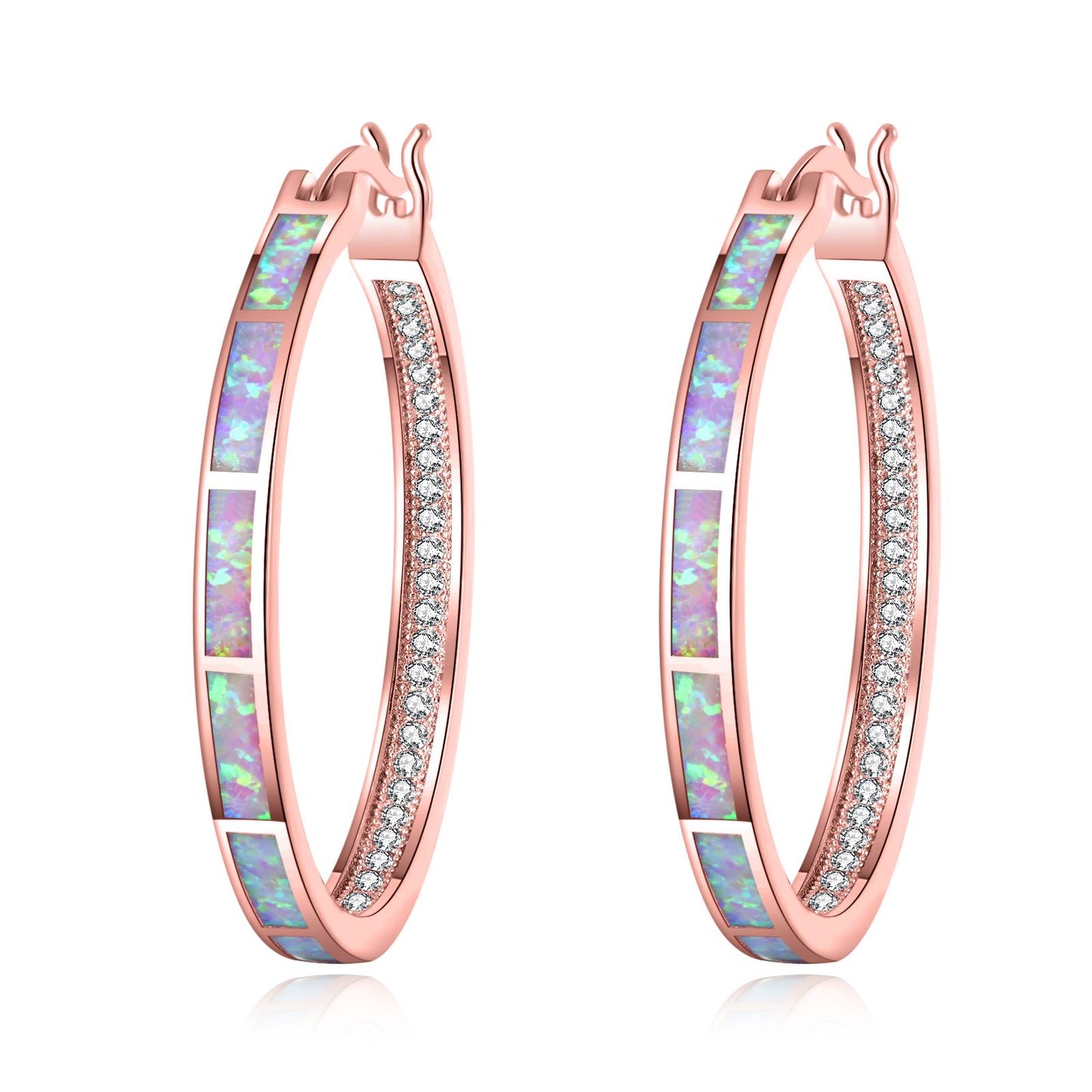 Opal Hoop Earrings