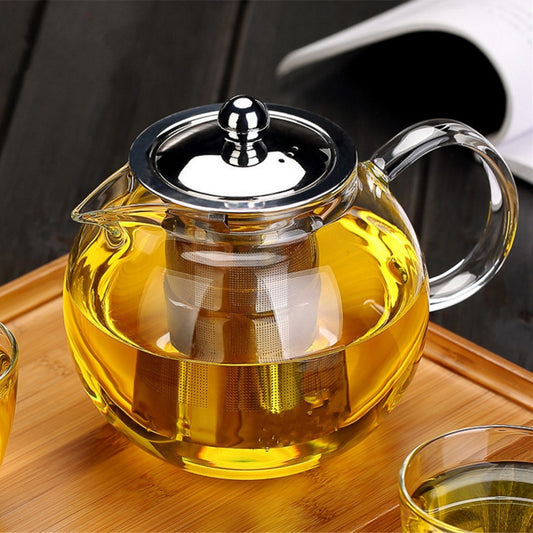 Glass Teapot with Stainless Steel Strainer