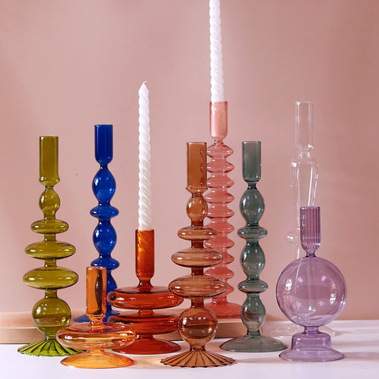 Vintage Style Glass Candlestick